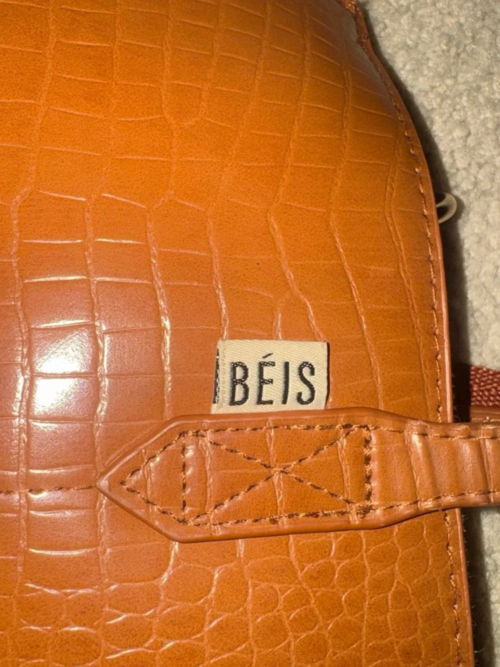 BEIS Croc-Embossed Laptop Tote